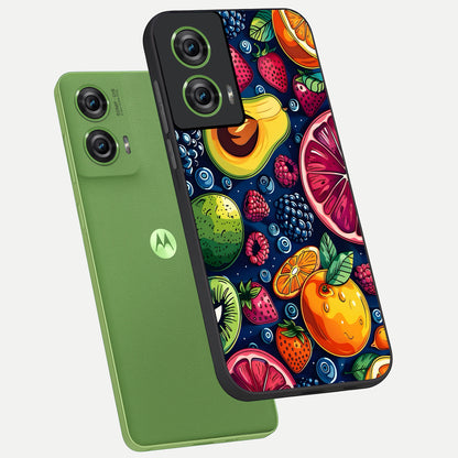  Cute Fruits Art phone case For Moto Edge 50 Fusion showing premium glass back cover with detailed artwork