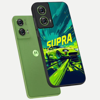  Electric Supra Thunder phone case For Moto Edge 50 Fusion showing premium glass back cover with detailed artwork