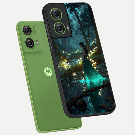  Enchanted Forest Glow phone case For Moto Edge 50 Fusion showing premium glass back cover with detailed artwork