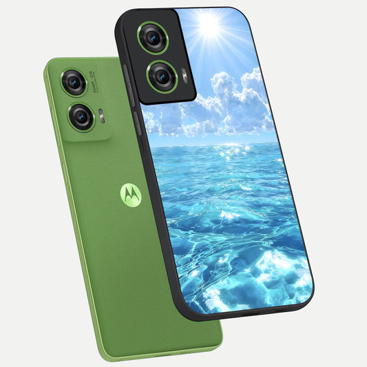  Endless Ocean Horizon phone case For Moto Edge 50 Fusion showing premium glass back cover with detailed artwork