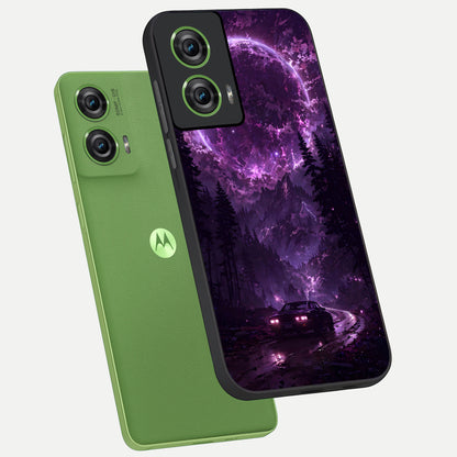  Eternal Cosmic Drive phone case For Moto Edge 50 Fusion showing premium glass back cover with detailed artwork