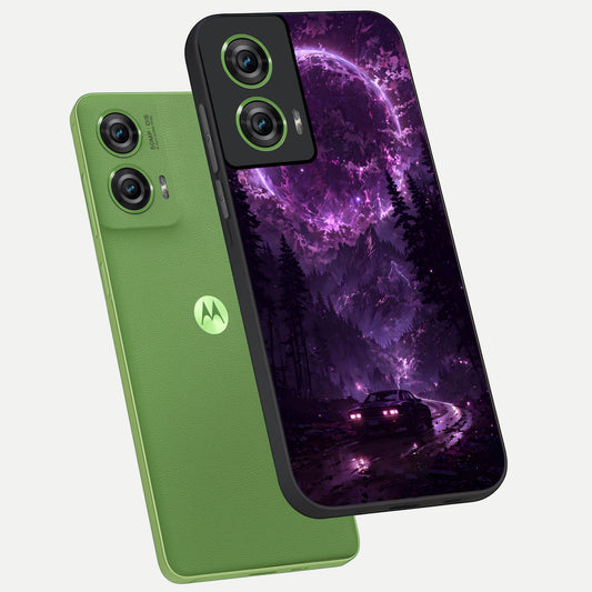  Eternal Cosmic Drive phone case For Moto Edge 50 Fusion showing premium glass back cover with detailed artwork