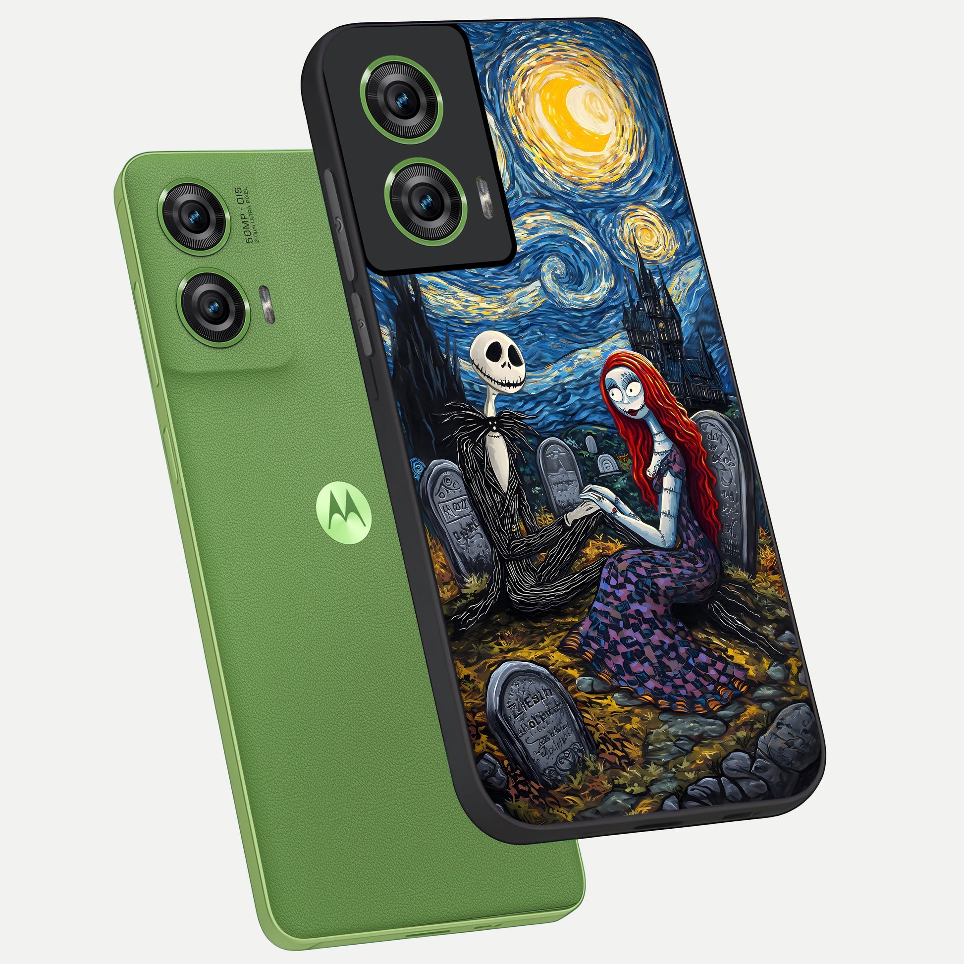 Eternal Night Love phone case For Moto Edge 50 Fusion showing premium glass back cover with detailed artwork