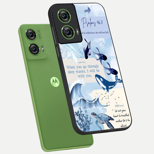  Faithful Ocean Promise phone case For Moto Edge 50 Fusion showing premium glass back cover with detailed artwork