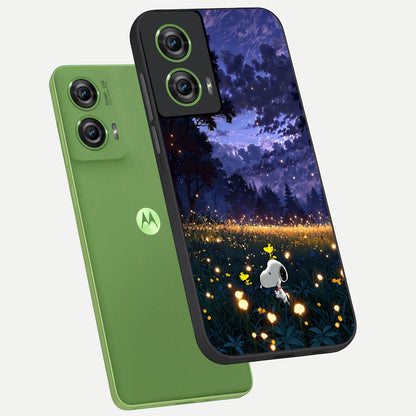  Firefly Meadow Magic phone case For Moto Edge 50 Fusion showing premium glass back cover with detailed artwork