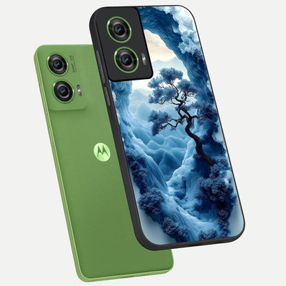  Frozen Serenity Gate phone case For Moto Edge 50 Fusion showing premium glass back cover with detailed artwork