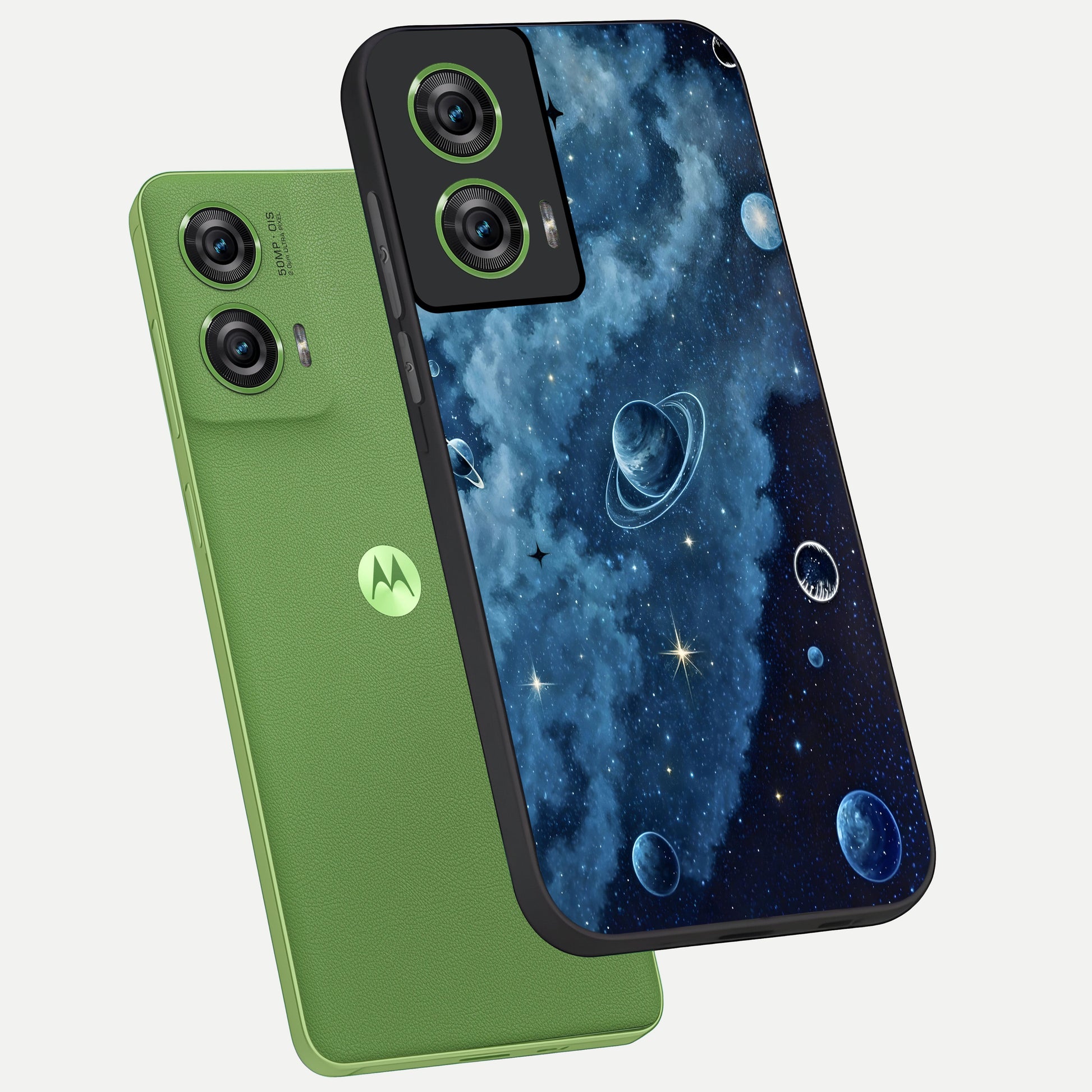  Galaxy Dream Space phone case For Moto Edge 50 Fusion showing premium glass back cover with detailed artwork