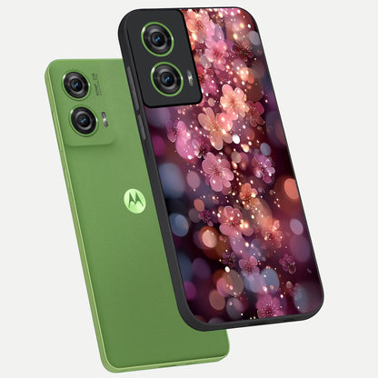  Glowing Petal Bliss phone case For Moto Edge 50 Fusion showing premium glass back cover with detailed artwork