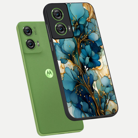  Golden Bloom Symphony phone case For Moto Edge 50 Fusion showing premium glass back cover with detailed artwork