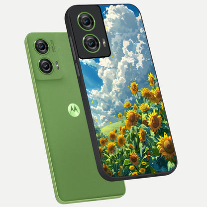  Golden Sun Glory phone case For Moto Edge 50 Fusion showing premium glass back cover with detailed artwork