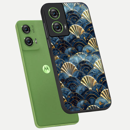  Golden Wave Luxe phone case For Moto Edge 50 Fusion showing premium glass back cover with detailed artwork