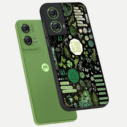  Green Mandala Pattern phone case For Moto Edge 50 Fusion showing premium glass back cover with detailed artwork