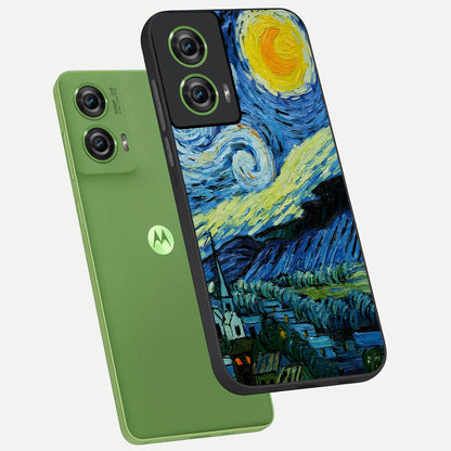  Inspired Van Gogh Art phone case For Moto Edge 50 Fusion showing premium glass back cover with detailed artwork