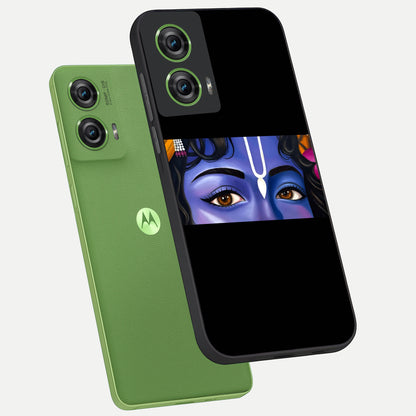  Krishna Eye phone case For Moto Edge 50 Fusion showing premium glass back cover with detailed artwork