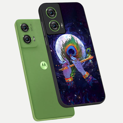  Krishna Hands Art phone case For Moto Edge 50 Fusion showing premium glass back cover with detailed artwork