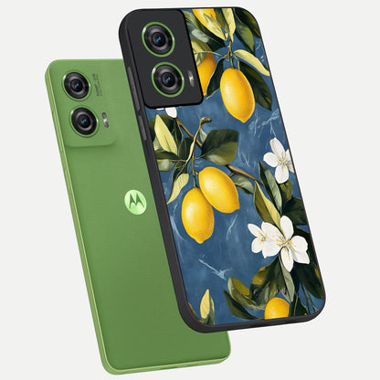  Lemon Dream Garden phone case For Moto Edge 50 Fusion showing premium glass back cover with detailed artwork