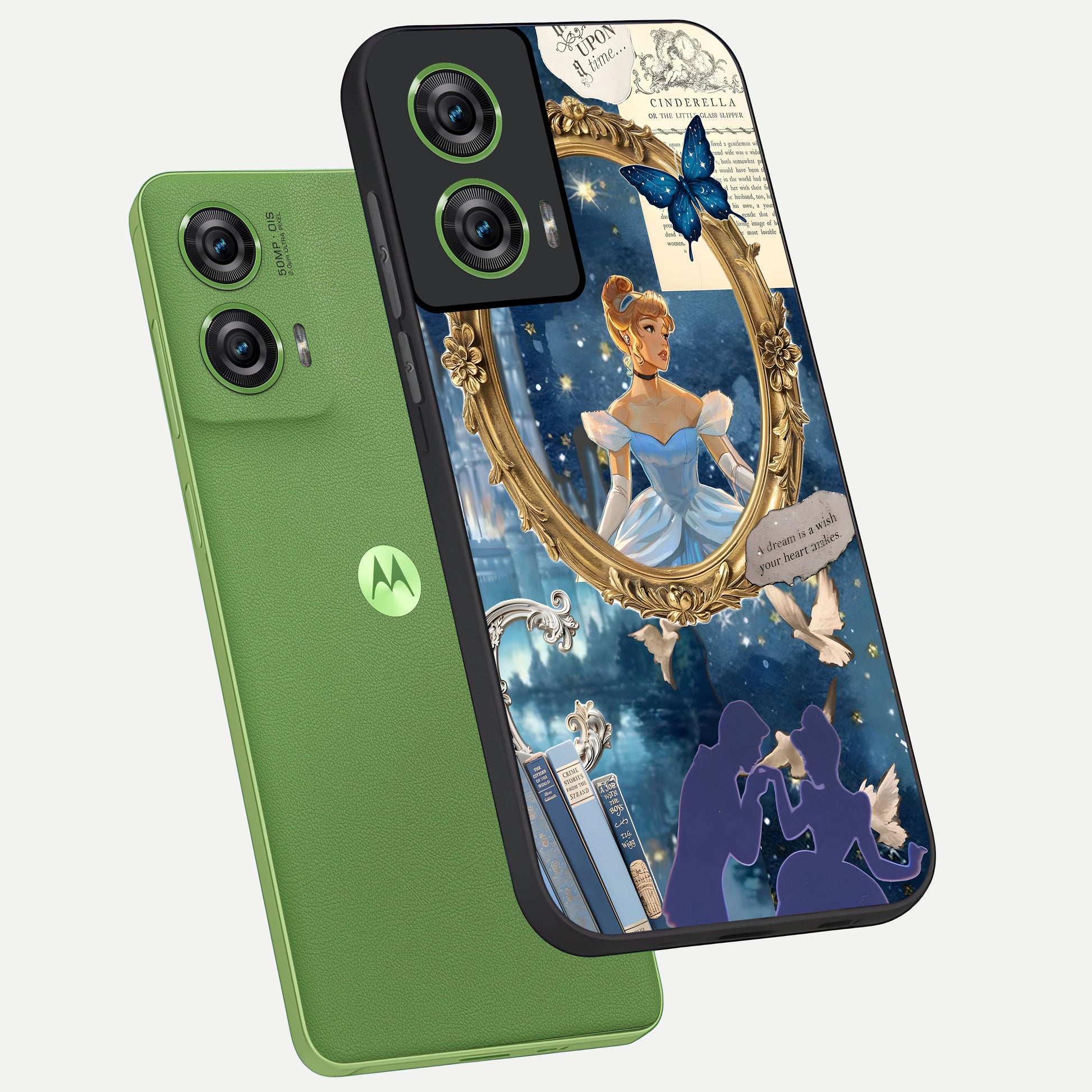  Midnight Queen phone case For Moto Edge 50 Fusion showing premium glass back cover with detailed artwork