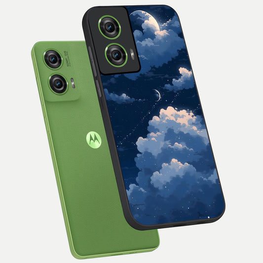  Moon Dream Haze phone case For Moto Edge 50 Fusion showing premium glass back cover with detailed artwork