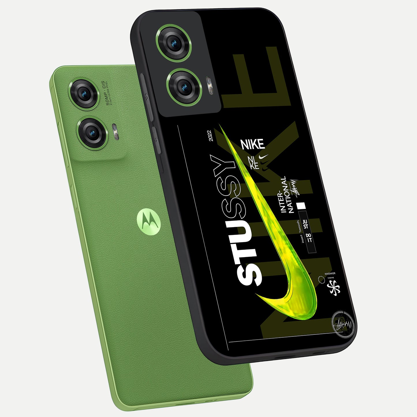  Neon Street Edition phone case For Moto Edge 50 Fusion showing premium glass back cover with detailed artwork