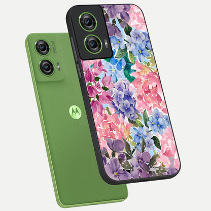  Pastel Floral Mix phone case For Moto Edge 50 Fusion showing premium glass back cover with detailed artwork