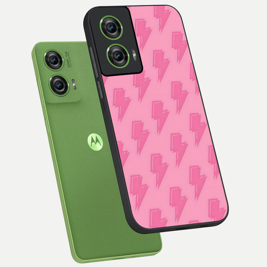  Pink Moo Magic phone case For Moto Edge 50 Fusion showing premium glass back cover with detailed artwork