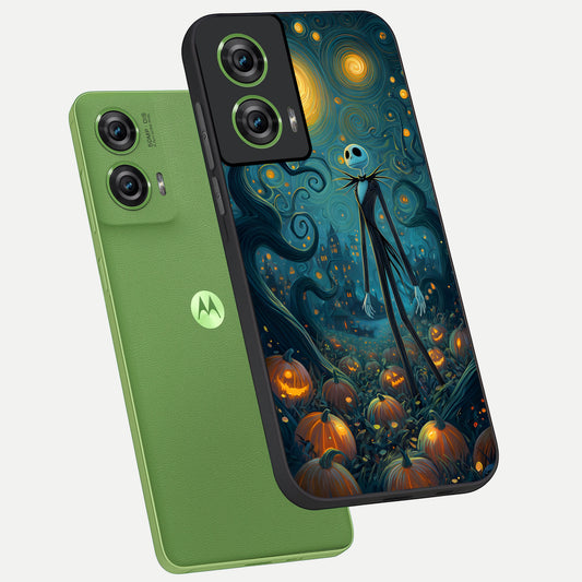  Pumpkin Moonlight Tale phone case For Moto Edge 50 Fusion showing premium glass back cover with detailed artwork