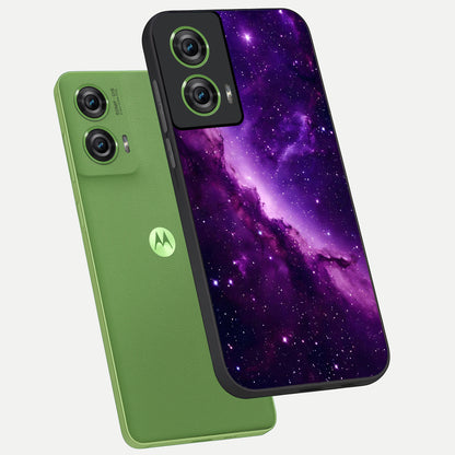 Purple Shade Sky phone case For Moto Edge 50 Fusion showing premium glass back cover with detailed artwork