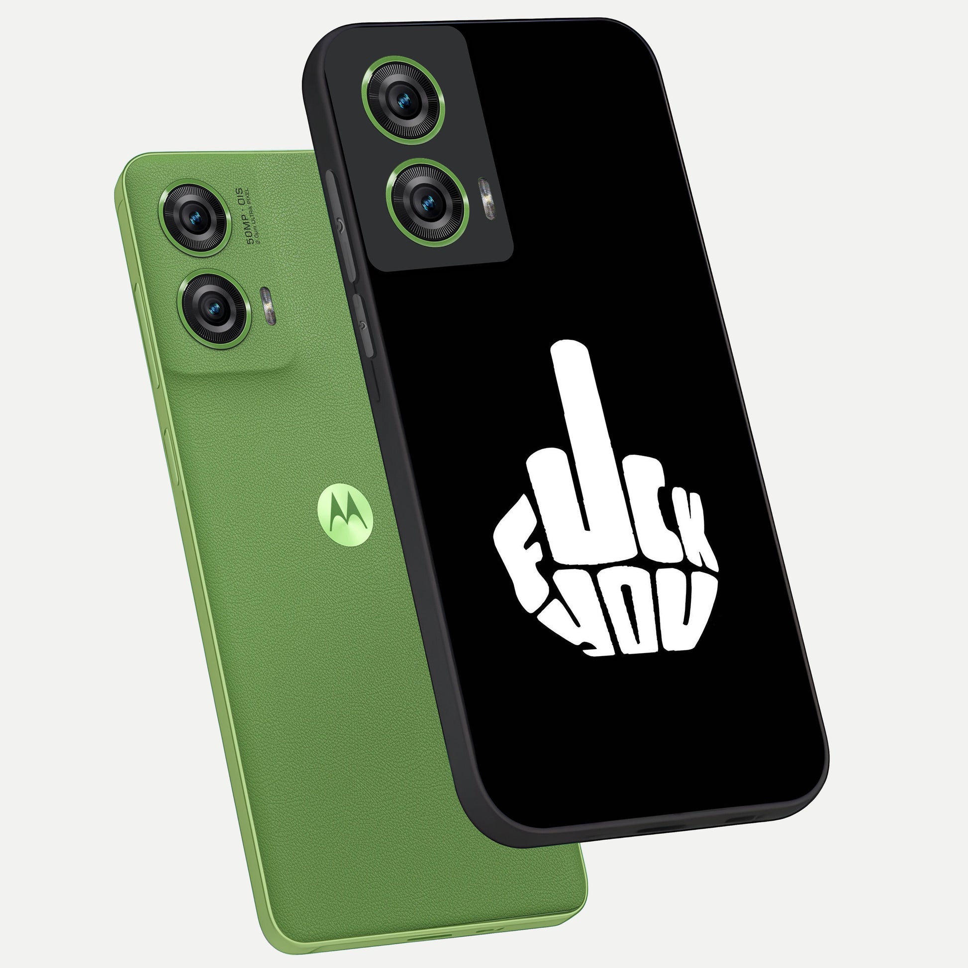  Rebel Mode On phone case For Moto Edge 50 Fusion showing premium glass back cover with detailed artwork