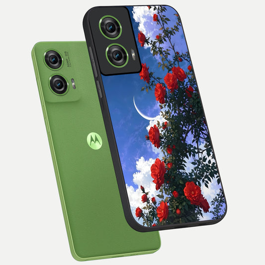  Rose Drift Flowers phone case For Moto Edge 50 Fusion showing premium glass back cover with detailed artwork