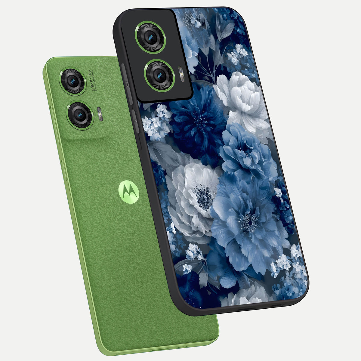  Royal Bloom Garden phone case For Moto Edge 50 Fusion showing premium glass back cover with detailed artwork