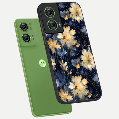  Royal Petal Dream phone case For Moto Edge 50 Fusion showing premium glass back cover with detailed artwork