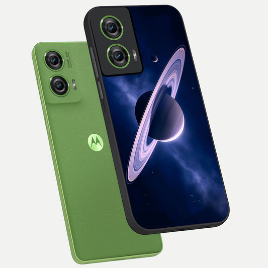  Saturn Ring Mystique phone case For Moto Edge 50 Fusion showing premium glass back cover with detailed artwork