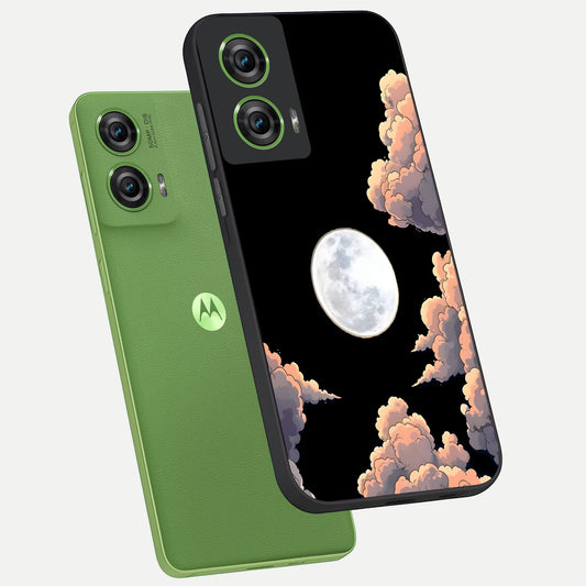  Shade Cloud Moon phone case For Moto Edge 50 Fusion showing premium glass back cover with detailed artwork