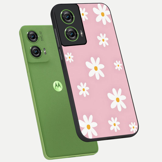  Soft Daisy Bliss phone case For Moto Edge 50 Fusion showing premium glass back cover with detailed artwork