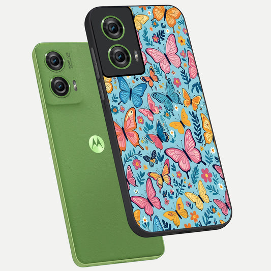  Spring Wing Garden phone case For Moto Edge 50 Fusion showing premium glass back cover with detailed artwork