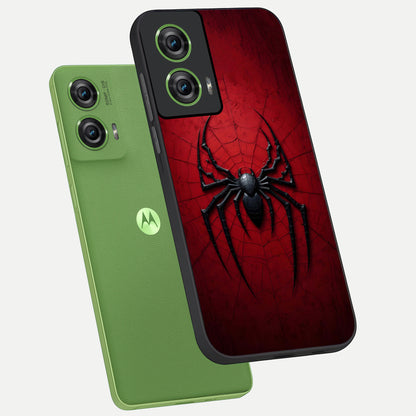  Superhero Web Emblem phone case For Moto Edge 50 Fusion showing premium glass back cover with detailed artwork