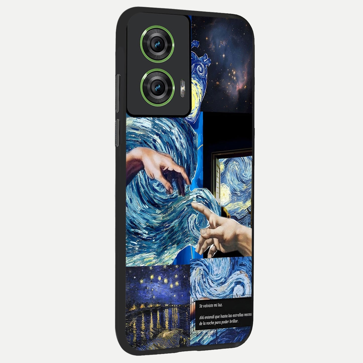  Aesthetic Vando Hands back cover For Moto Edge 50 Fusion slim fit glass case with vibrant aesthetic design