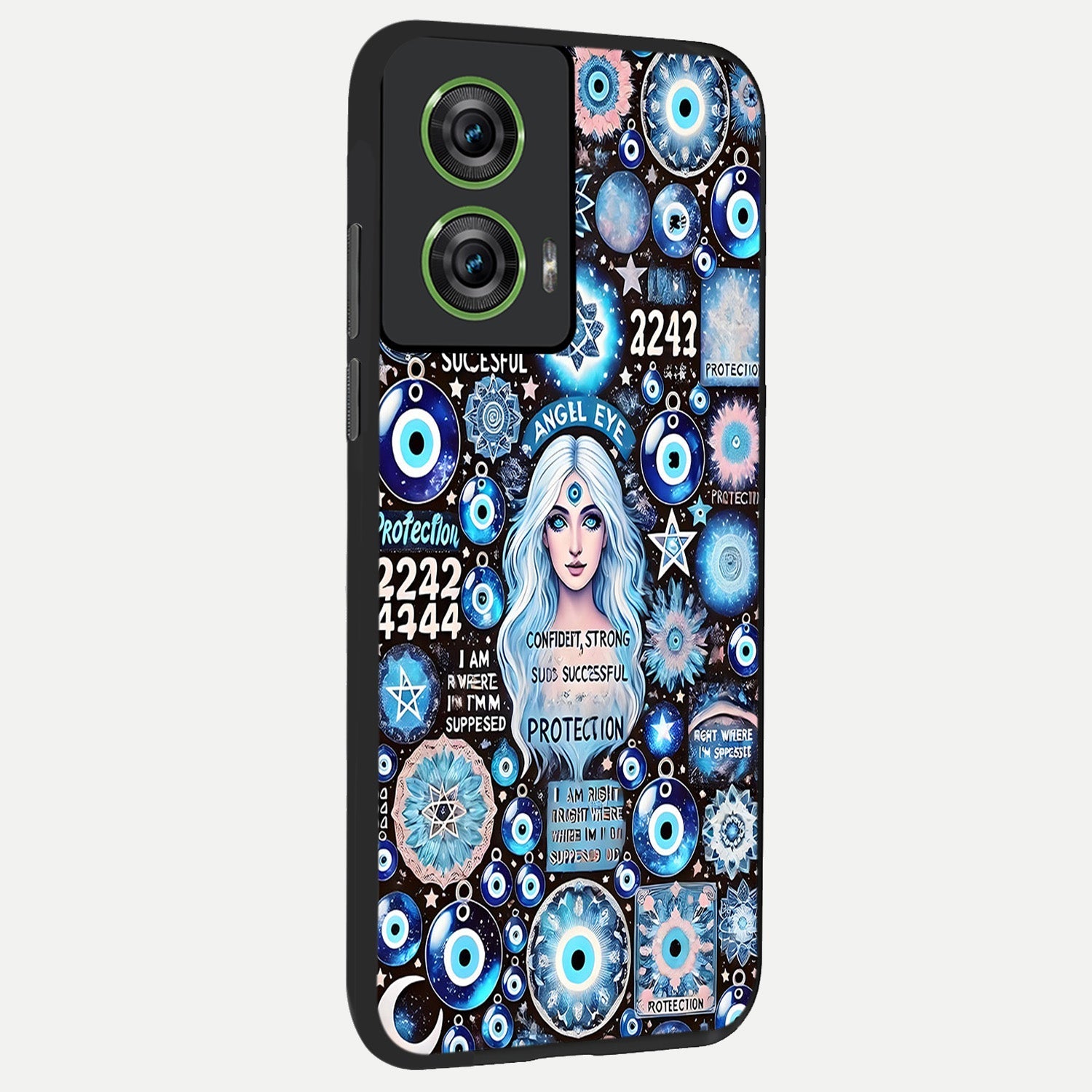  Angel Aura Shield back cover For Moto Edge 50 Fusion slim fit glass case with vibrant aesthetic design