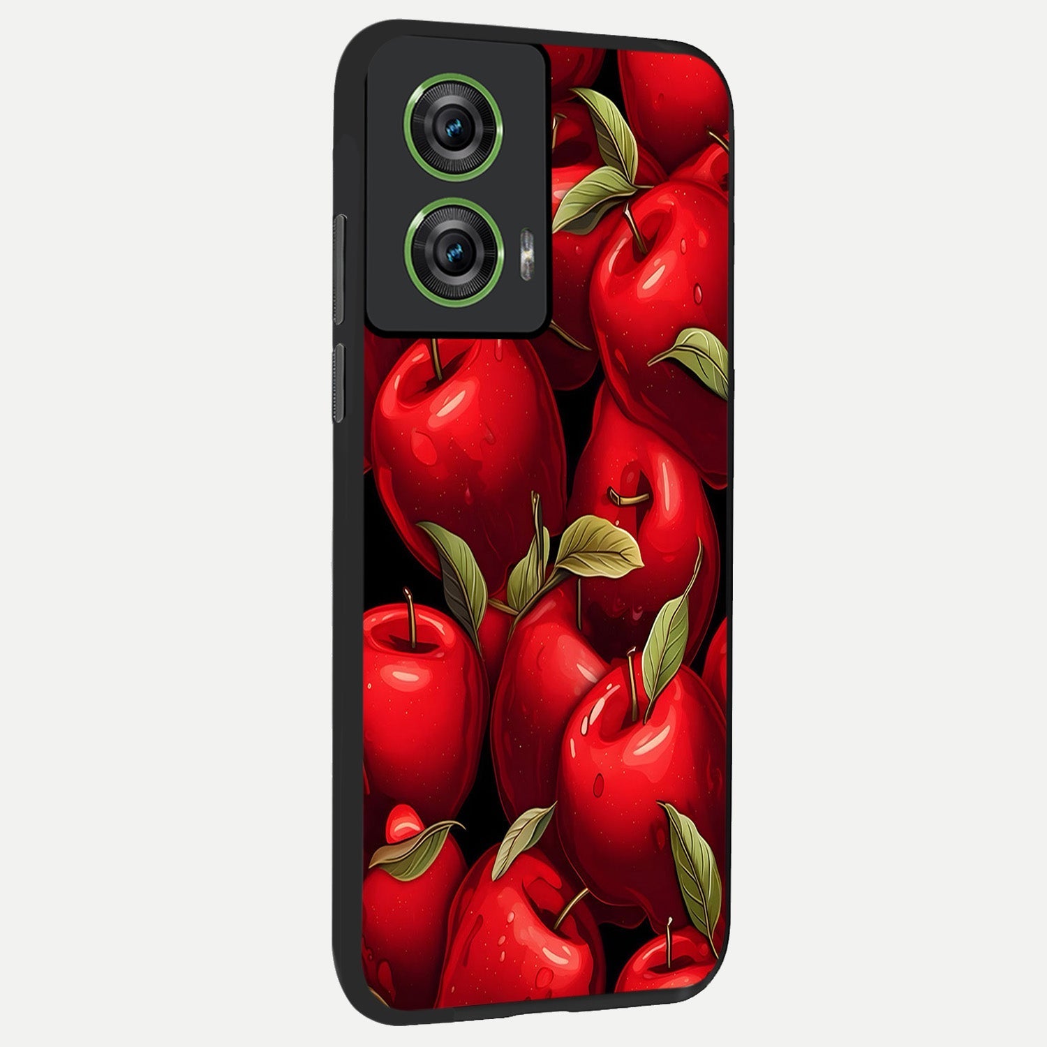  Apple Pattern back cover For Moto Edge 50 Fusion slim fit glass case with vibrant aesthetic design