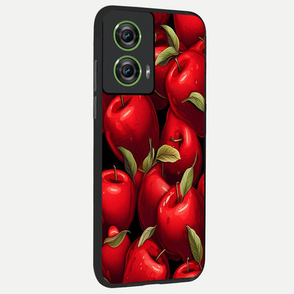  Apple Pattern back cover For Moto Edge 50 Fusion slim fit glass case with vibrant aesthetic design