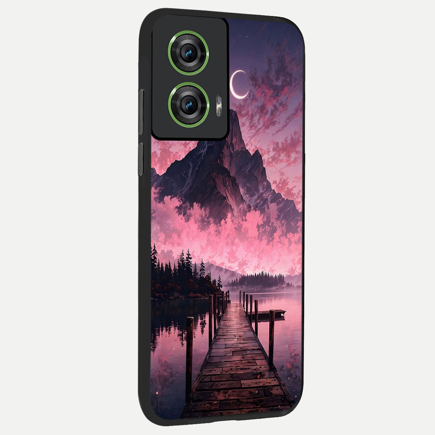  Beautiful Mountain View back cover For Moto Edge 50 Fusion slim fit glass case with vibrant aesthetic design