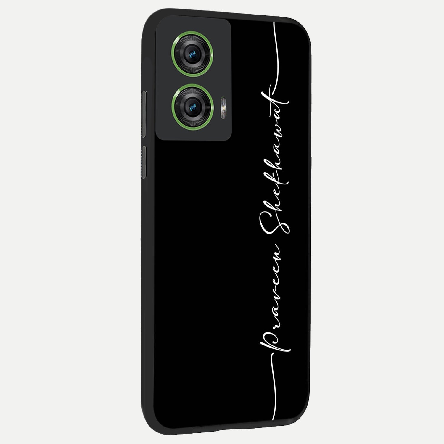  Black Tune Custom Name back cover For Moto Edge 50 Fusion slim fit glass case with vibrant aesthetic design