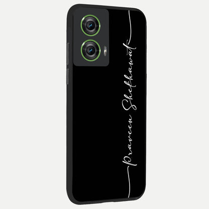  Black Tune Custom Name back cover For Moto Edge 50 Fusion slim fit glass case with vibrant aesthetic design