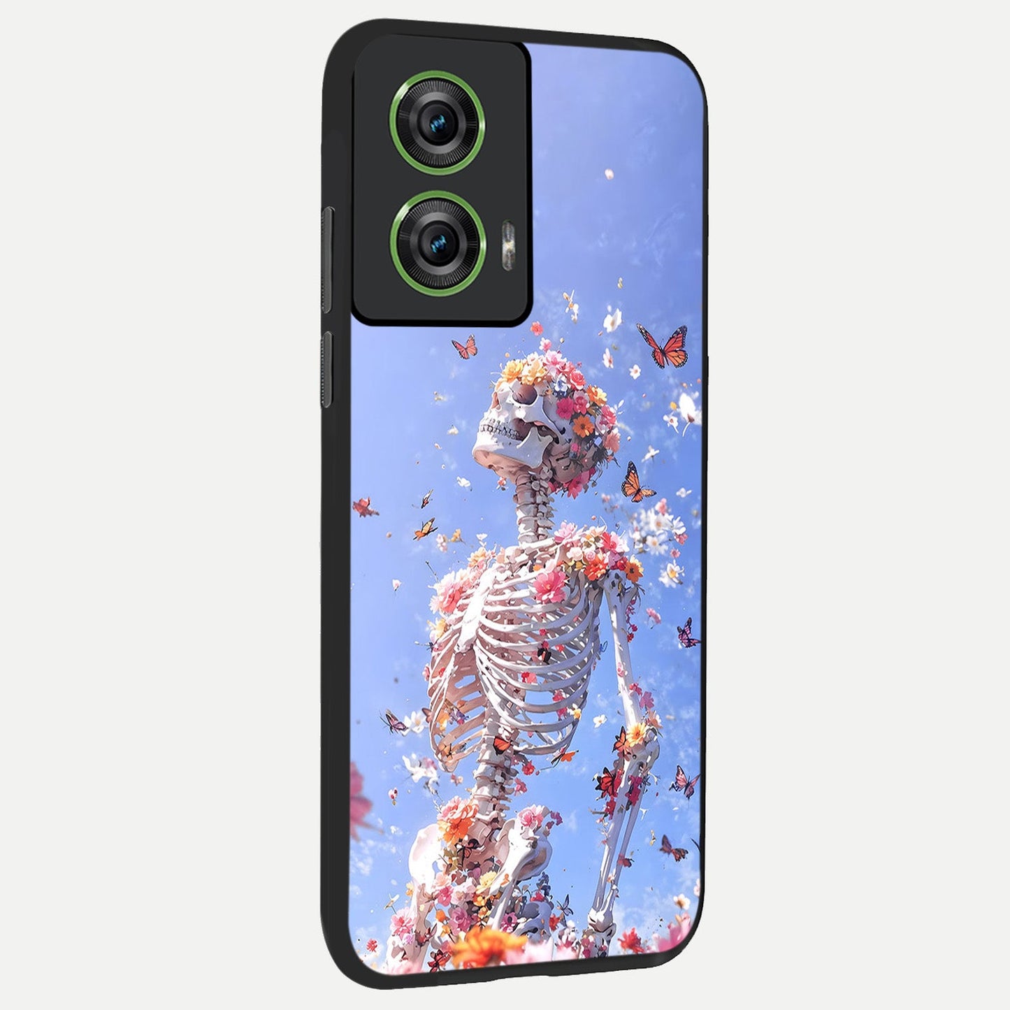  Bloom Beyond Bones back cover For Moto Edge 50 Fusion slim fit glass case with vibrant aesthetic design