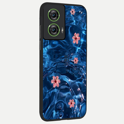  Bloom Thread Art back cover For Moto Edge 50 Fusion slim fit glass case with vibrant aesthetic design