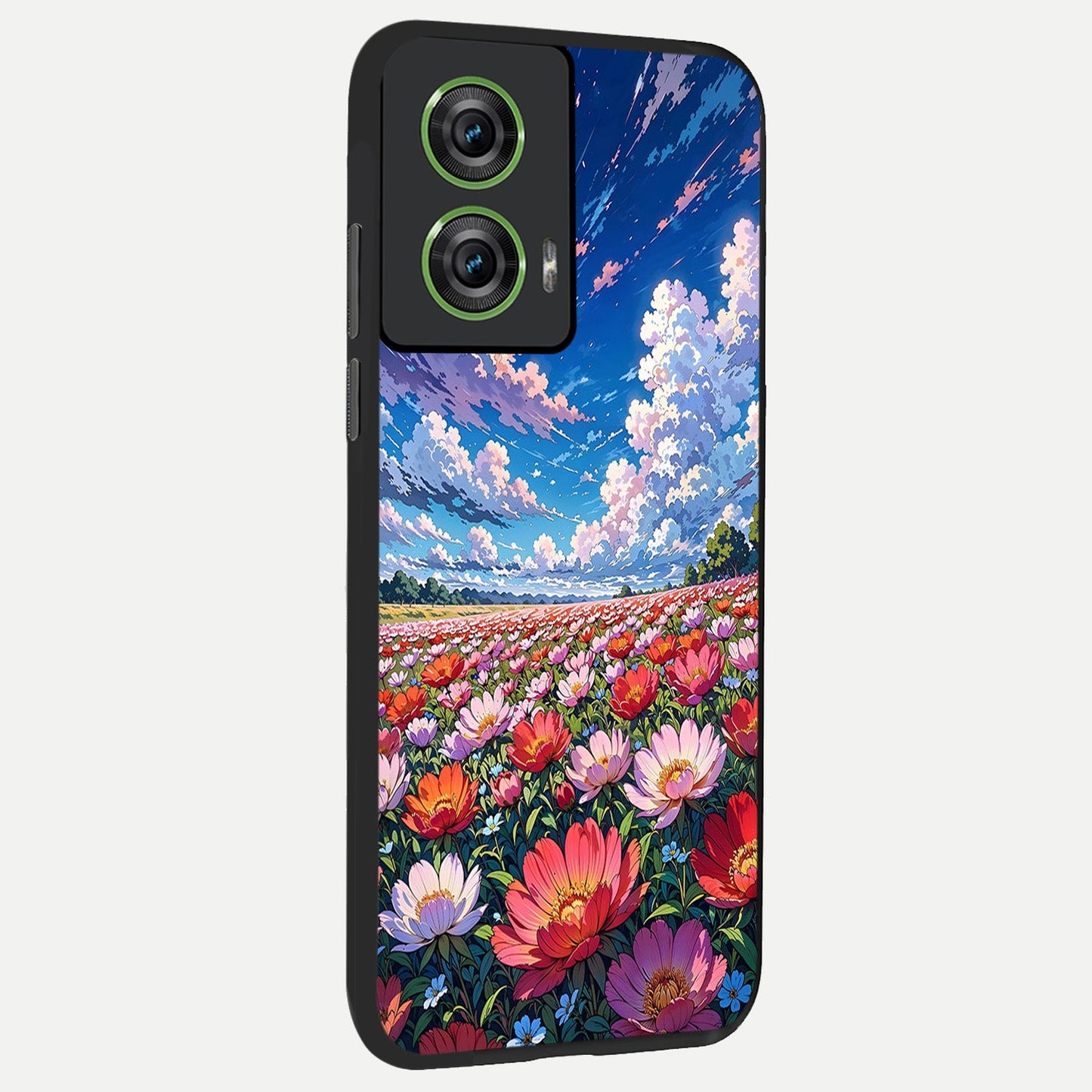  Blossom Sky Field back cover For Moto Edge 50 Fusion slim fit glass case with vibrant aesthetic design