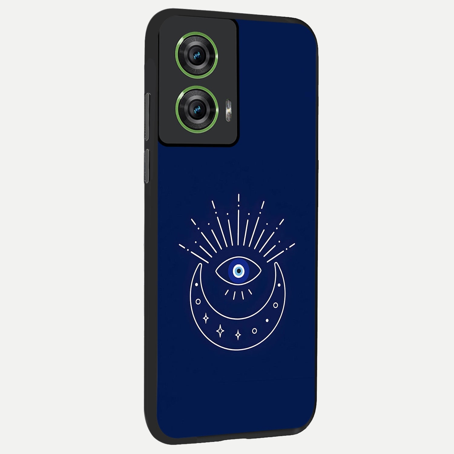  Blue Evil Eye back cover For Moto Edge 50 Fusion slim fit glass case with vibrant aesthetic design