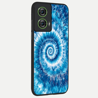  Blue Galaxy Wave back cover For Moto Edge 50 Fusion slim fit glass case with vibrant aesthetic design