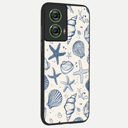  Blue Ocean Outline back cover For Moto Edge 50 Fusion slim fit glass case with vibrant aesthetic design