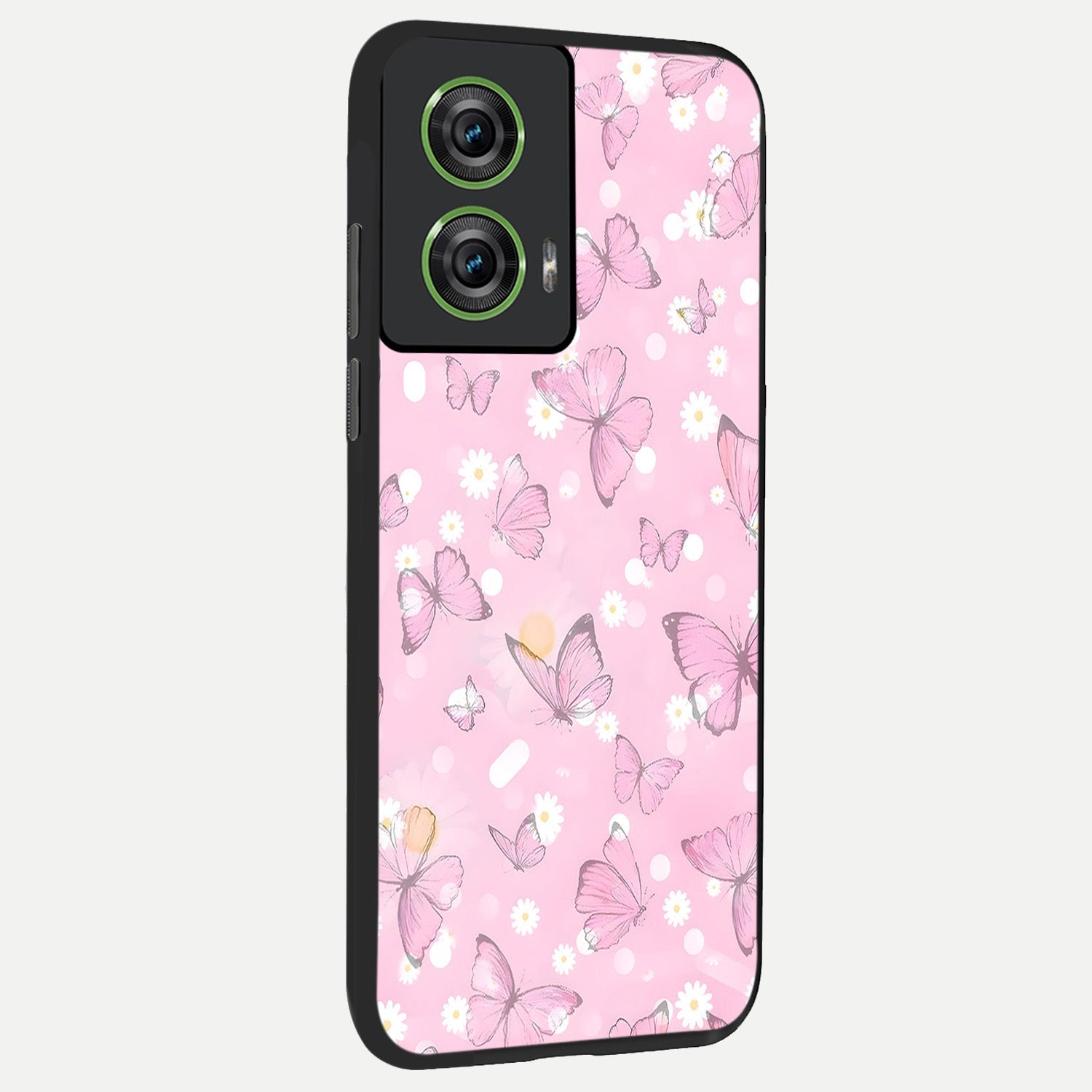  Blush Butterfly Garden back cover For Moto Edge 50 Fusion slim fit glass case with vibrant aesthetic design
